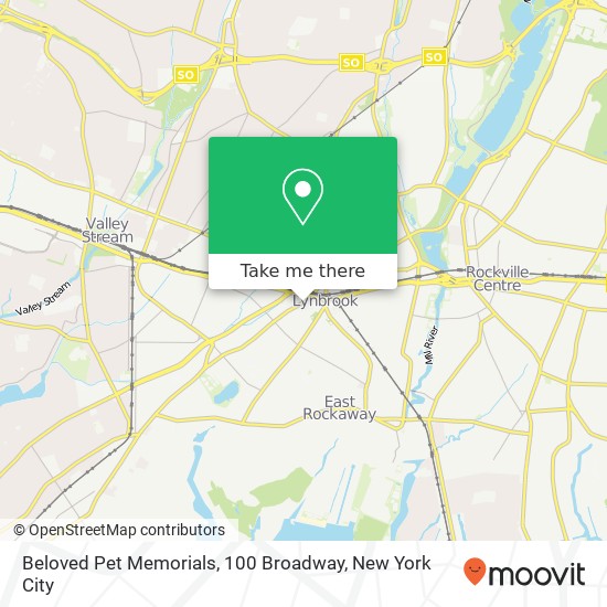 Mapa de Beloved Pet Memorials, 100 Broadway