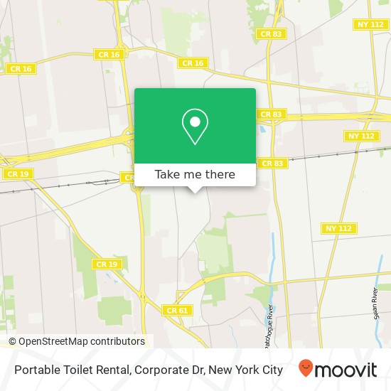 Portable Toilet Rental, Corporate Dr map