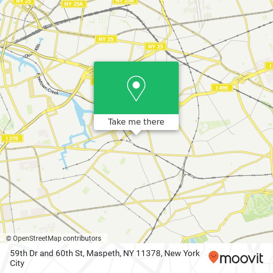 Mapa de 59th Dr and 60th St, Maspeth, NY 11378