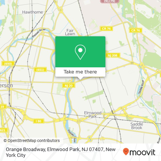 Mapa de Orange Broadway, Elmwood Park, NJ 07407