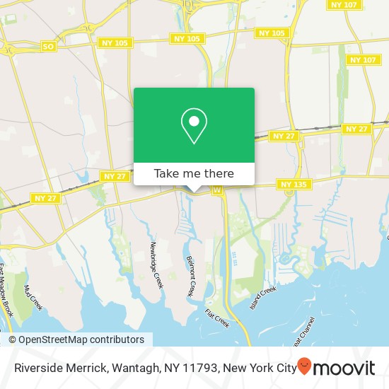 Mapa de Riverside Merrick, Wantagh, NY 11793