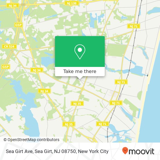 Mapa de Sea Girt Ave, Sea Girt, NJ 08750