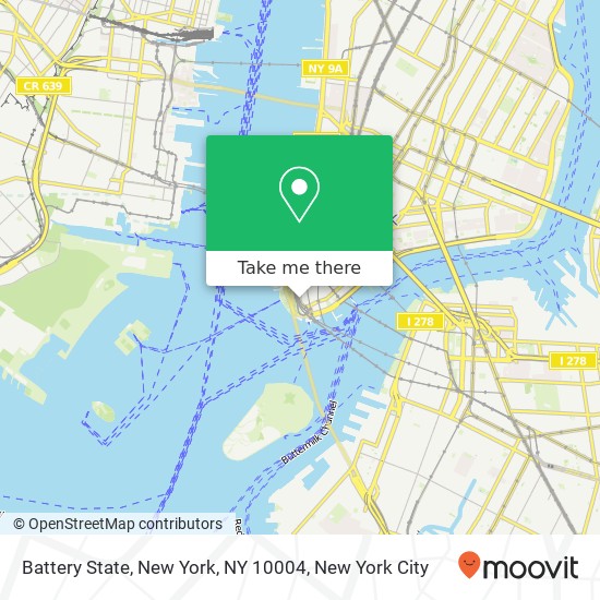 Mapa de Battery State, New York, NY 10004