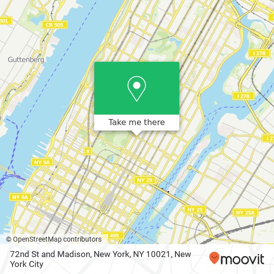 72nd St and Madison, New York, NY 10021 map