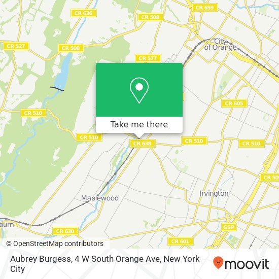 Mapa de Aubrey Burgess, 4 W South Orange Ave