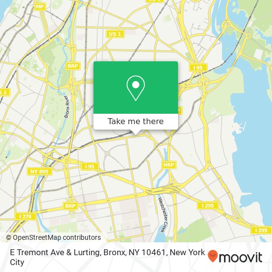 Mapa de E Tremont Ave & Lurting, Bronx, NY 10461