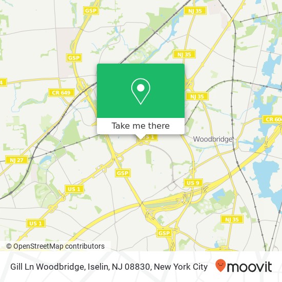 Mapa de Gill Ln Woodbridge, Iselin, NJ 08830