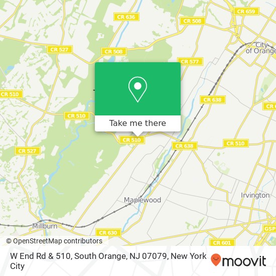 W End Rd & 510, South Orange, NJ 07079 map