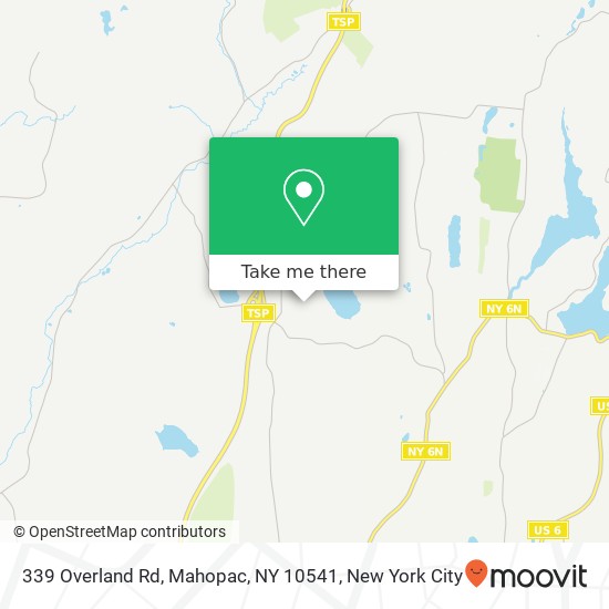 Mapa de 339 Overland Rd, Mahopac, NY 10541
