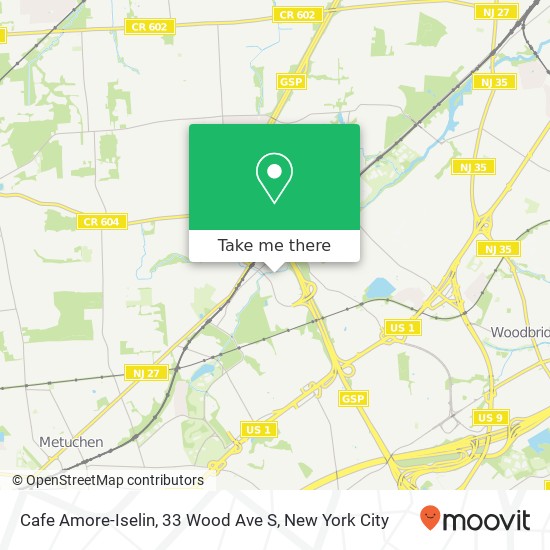 Mapa de Cafe Amore-Iselin, 33 Wood Ave S