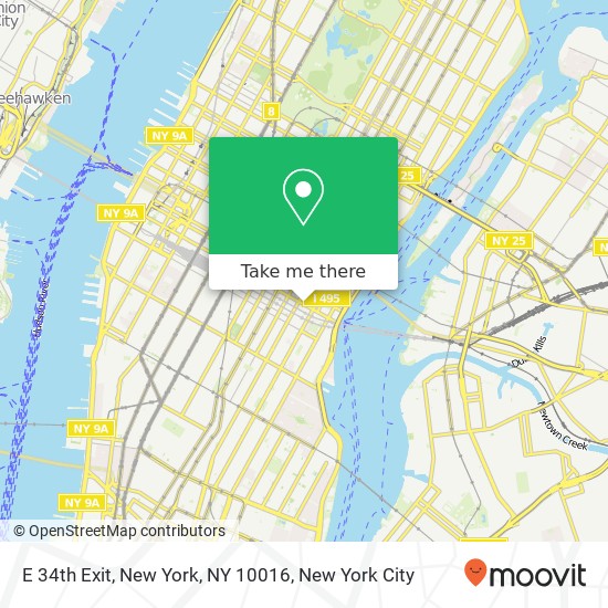 Mapa de E 34th Exit, New York, NY 10016