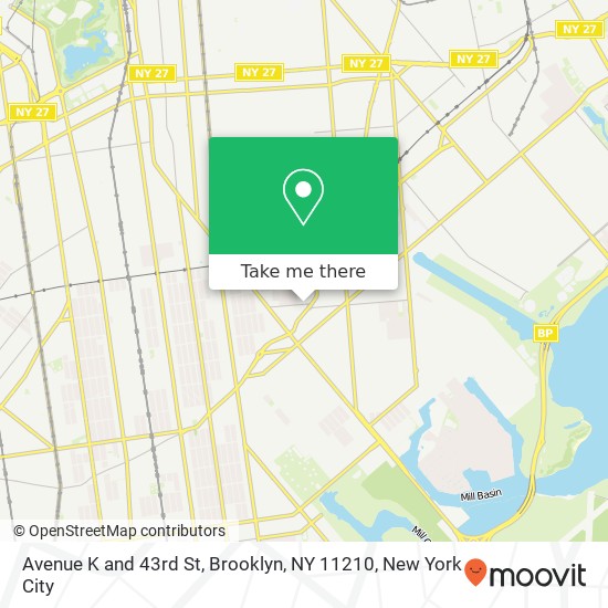 Mapa de Avenue K and 43rd St, Brooklyn, NY 11210