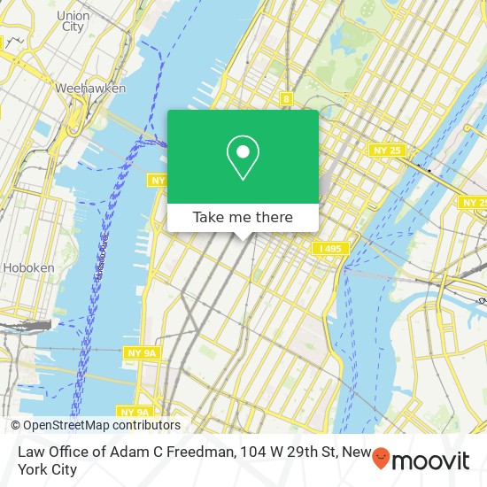 Mapa de Law Office of Adam C Freedman, 104 W 29th St