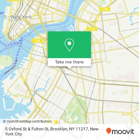 Mapa de S Oxford St & Fulton St, Brooklyn, NY 11217