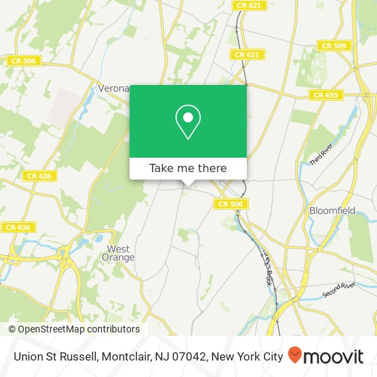 Union St Russell, Montclair, NJ 07042 map