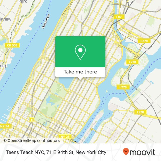 Teens Teach NYC, 71 E 94th St map