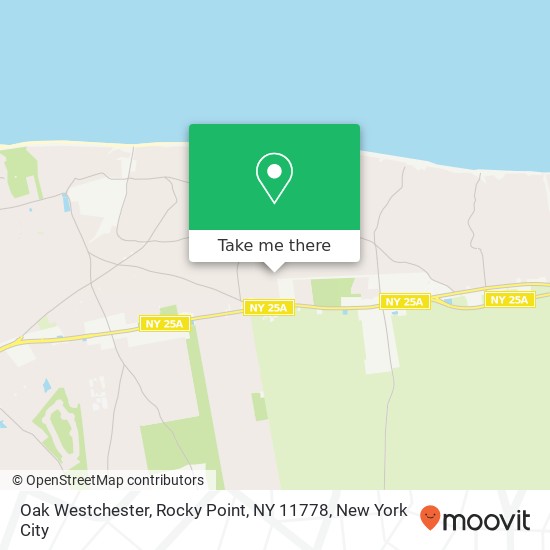 Mapa de Oak Westchester, Rocky Point, NY 11778