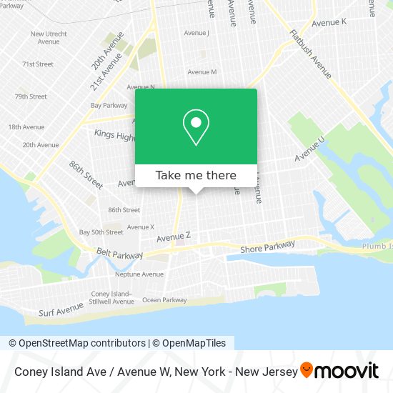 Coney Island Ave / Avenue W map