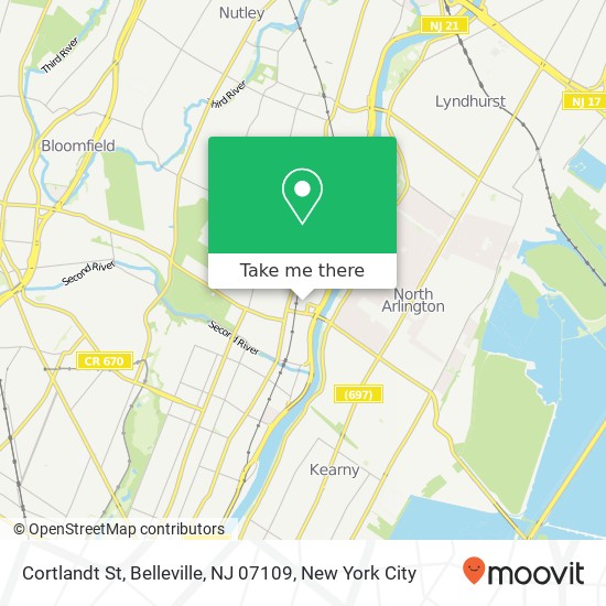 Mapa de Cortlandt St, Belleville, NJ 07109