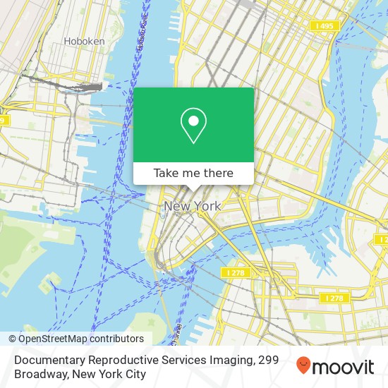 Documentary Reproductive Services Imaging, 299 Broadway map