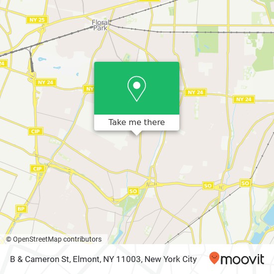 Mapa de B & Cameron St, Elmont, NY 11003