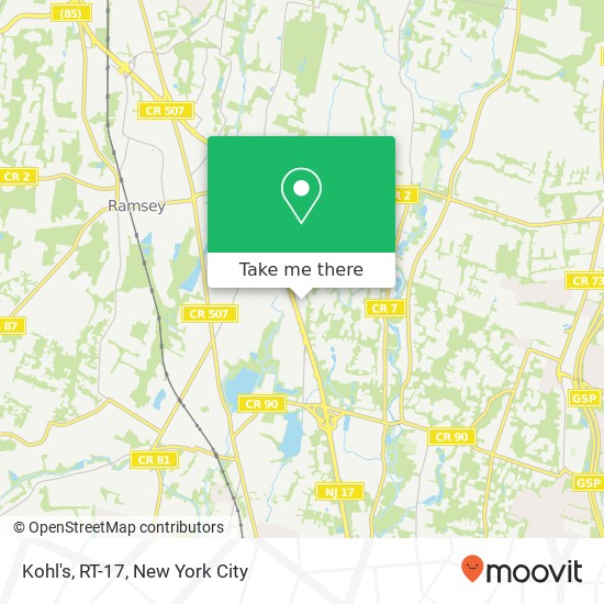 Mapa de Kohl's, RT-17