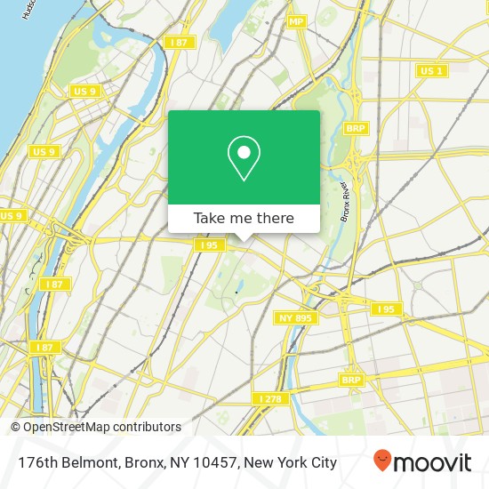 Mapa de 176th Belmont, Bronx, NY 10457