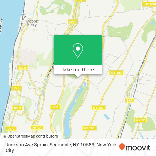 Mapa de Jackson Ave Sprain, Scarsdale, NY 10583
