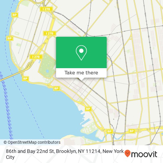 Mapa de 86th and Bay 22nd St, Brooklyn, NY 11214