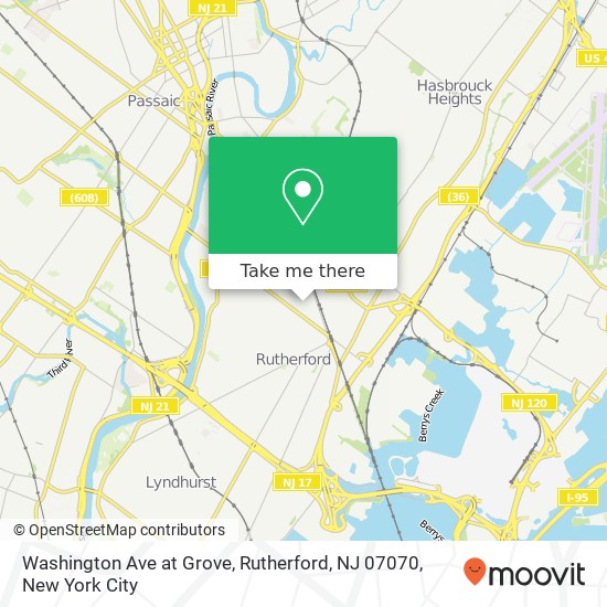 Washington Ave at Grove, Rutherford, NJ 07070 map