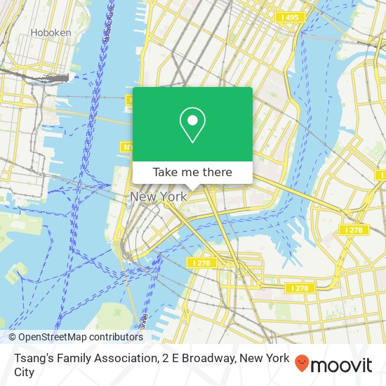 Tsang's Family Association, 2 E Broadway map
