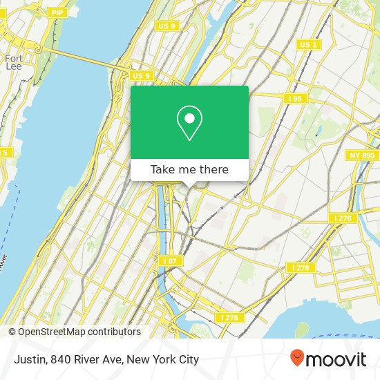 Mapa de Justin, 840 River Ave