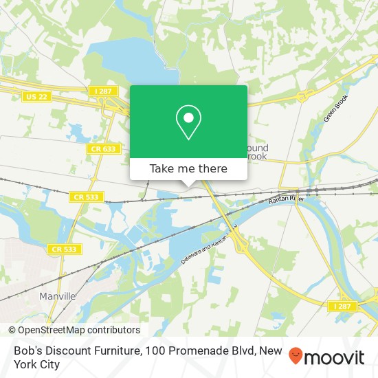 Mapa de Bob's Discount Furniture, 100 Promenade Blvd