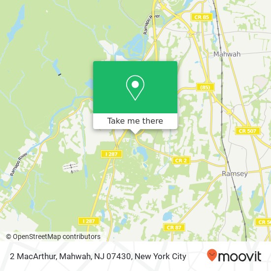 Mapa de 2 MacArthur, Mahwah, NJ 07430
