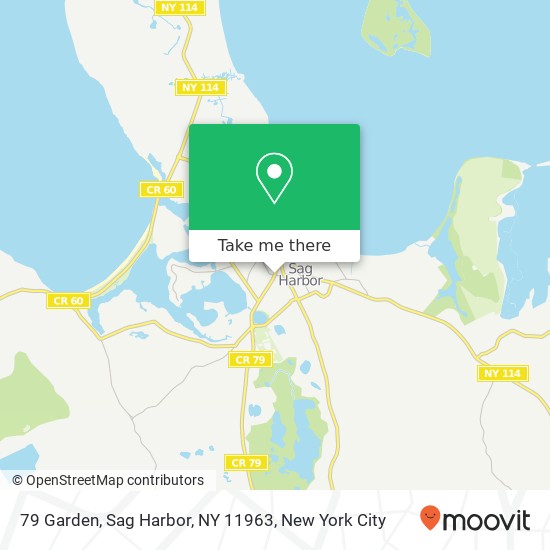 Mapa de 79 Garden, Sag Harbor, NY 11963
