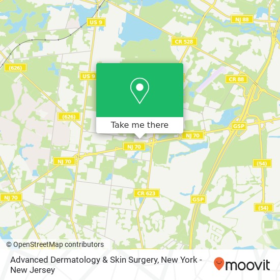 Mapa de Advanced Dermatology & Skin Surgery, 456 Chestnut St