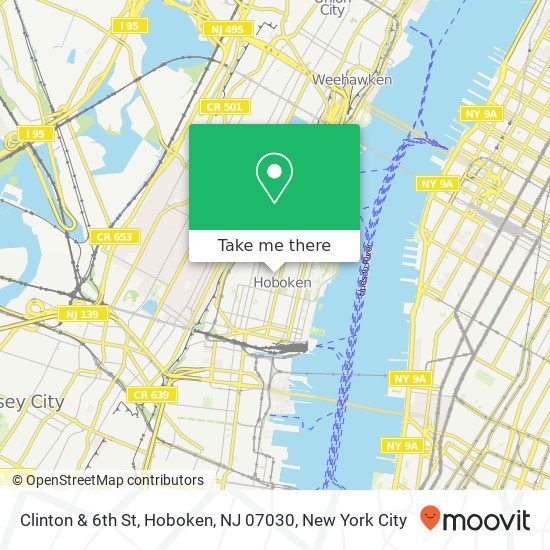 Mapa de Clinton & 6th St, Hoboken, NJ 07030