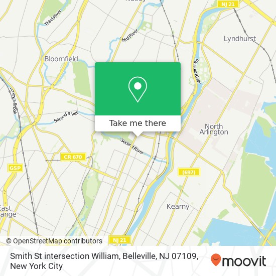 Smith St intersection William, Belleville, NJ 07109 map
