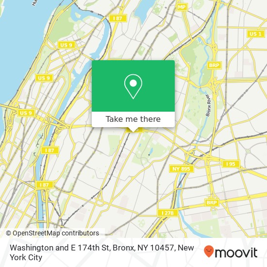 Washington and E 174th St, Bronx, NY 10457 map