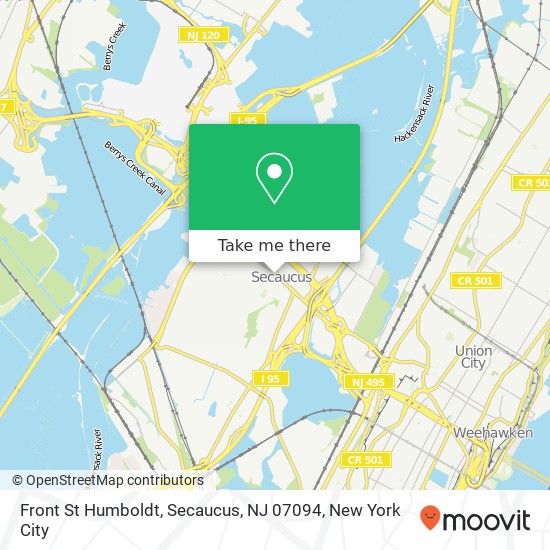 Mapa de Front St Humboldt, Secaucus, NJ 07094