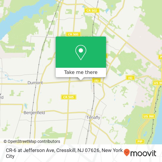 Mapa de CR-6 at Jefferson Ave, Cresskill, NJ 07626