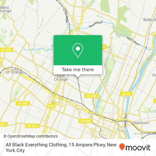 Mapa de All Black Everything Clothing, 15 Ampere Pkwy