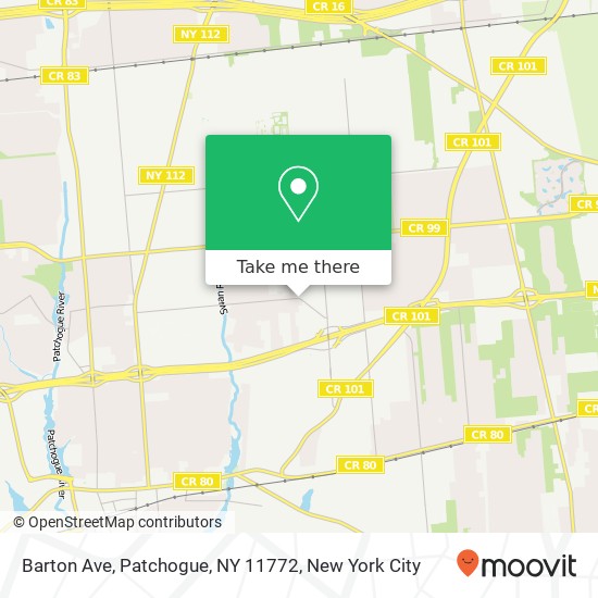 Mapa de Barton Ave, Patchogue, NY 11772