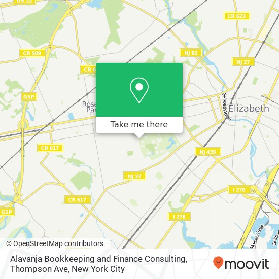 Alavanja Bookkeeping and Finance Consulting, Thompson Ave map