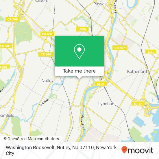 Washington Roosevelt, Nutley, NJ 07110 map