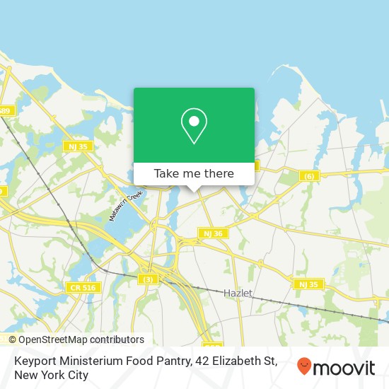 Mapa de Keyport Ministerium Food Pantry, 42 Elizabeth St