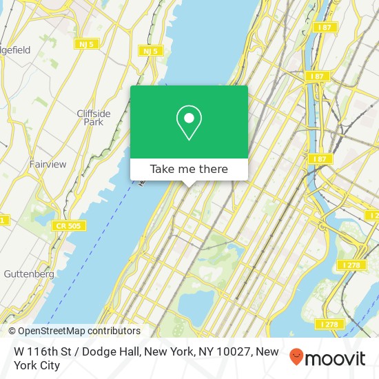 W 116th St / Dodge Hall, New York, NY 10027 map