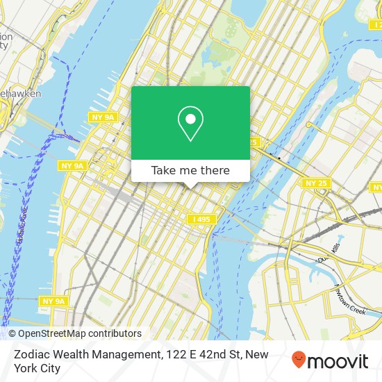 Mapa de Zodiac Wealth Management, 122 E 42nd St