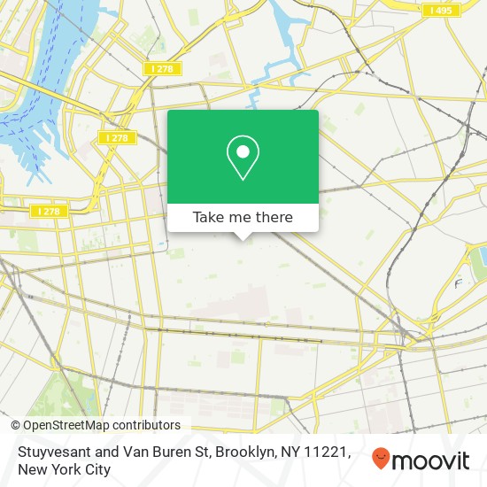 Stuyvesant and Van Buren St, Brooklyn, NY 11221 map