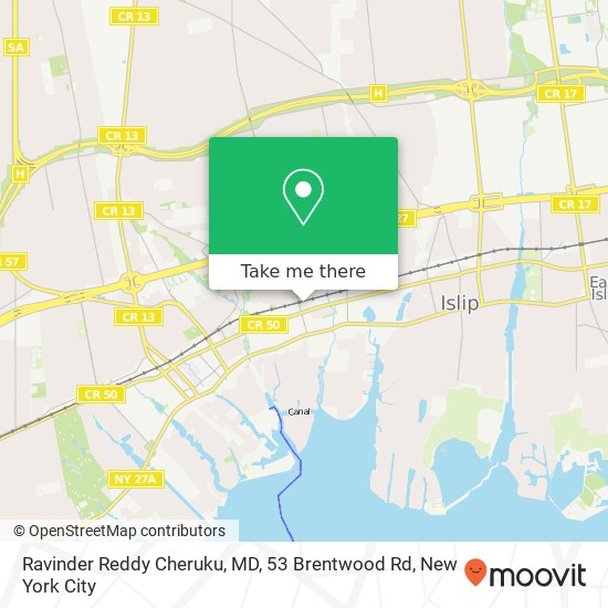 Ravinder Reddy Cheruku, MD, 53 Brentwood Rd map